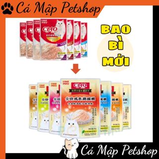 12 Gói Pate Ciao cho mèo đủ vị, Pate cho mèo Ciao túi 60gr