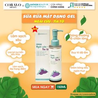  Sữa Rửa Mặt Dạng Gel Ngải Cứu Tía Tô - Làm Sạch Sâu Dưỡng Ẩm Hathor Beauty  Kim Thiên Hoa  150ml - Coravo 