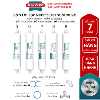  Bộ lõi lọc tạo khoáng 56789 SUNHOUSE hàng chính hãng - lắp được các loại máy lọc nước ro 