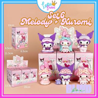 Set 6 Mô hình Kuromi Melody Hộp Quà Bí Ẩn Blind Box Full Box Đóng Hộp Set 6 Hộp Quà Bí Mật Quà Tặng Bất Ngờ - Lana Queen