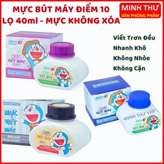 Mực Điểm 10 Doremon 40ml Mực Bút Máy Không Xóa Được , Mực Bơm Viết Máy Cho Học Sinh Không Cặn Mau Khô - Minh Thư VPP