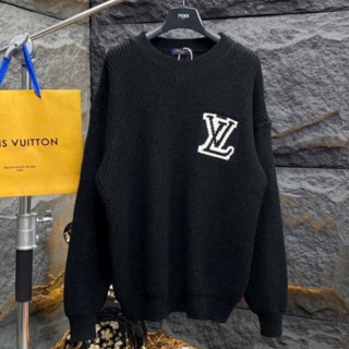 Áo Sweter Logo LV Ngực - Áo Dài Tay Chất Len Tăm Dày Dặn Fom Rộng Unisex .