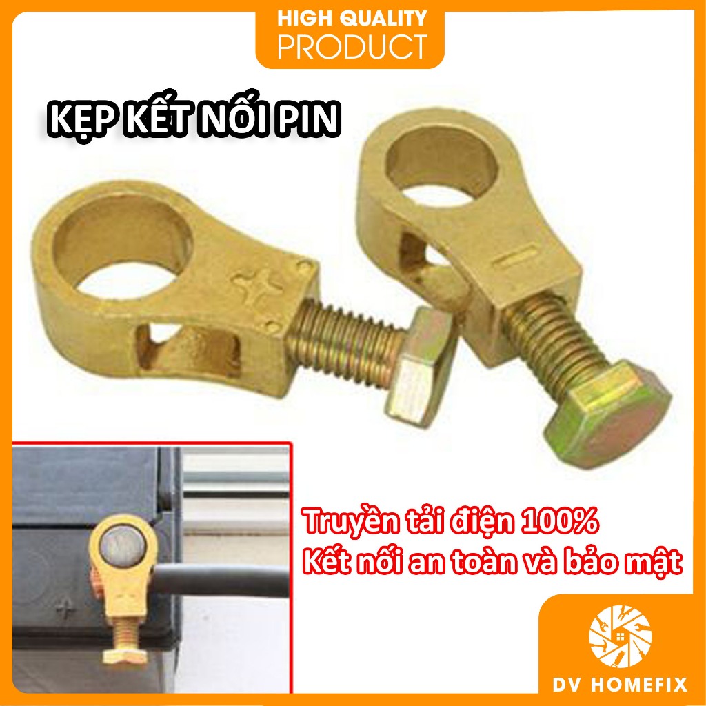 (1 đôi) Kẹp đầu cực pin. Kẹp kết nối pin, kẹp ắc quy bọc đồng nguyên chất, truyền tải điện an toàn và bảo mật tốt