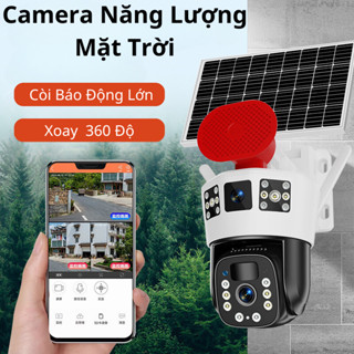 Camera Năng Lượng Mặt Trời 4G 3 Mắt, Còi Hú Báo Động, Đàm Thoại 2 Chiều, Xem Đêm Có Màu, Xoay 360 Độ
