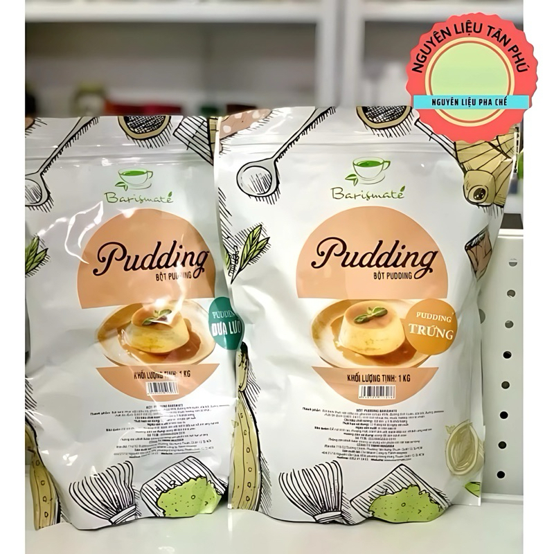 Bột Pudding Barismate Trứng, môn, dưa lưới, socola -