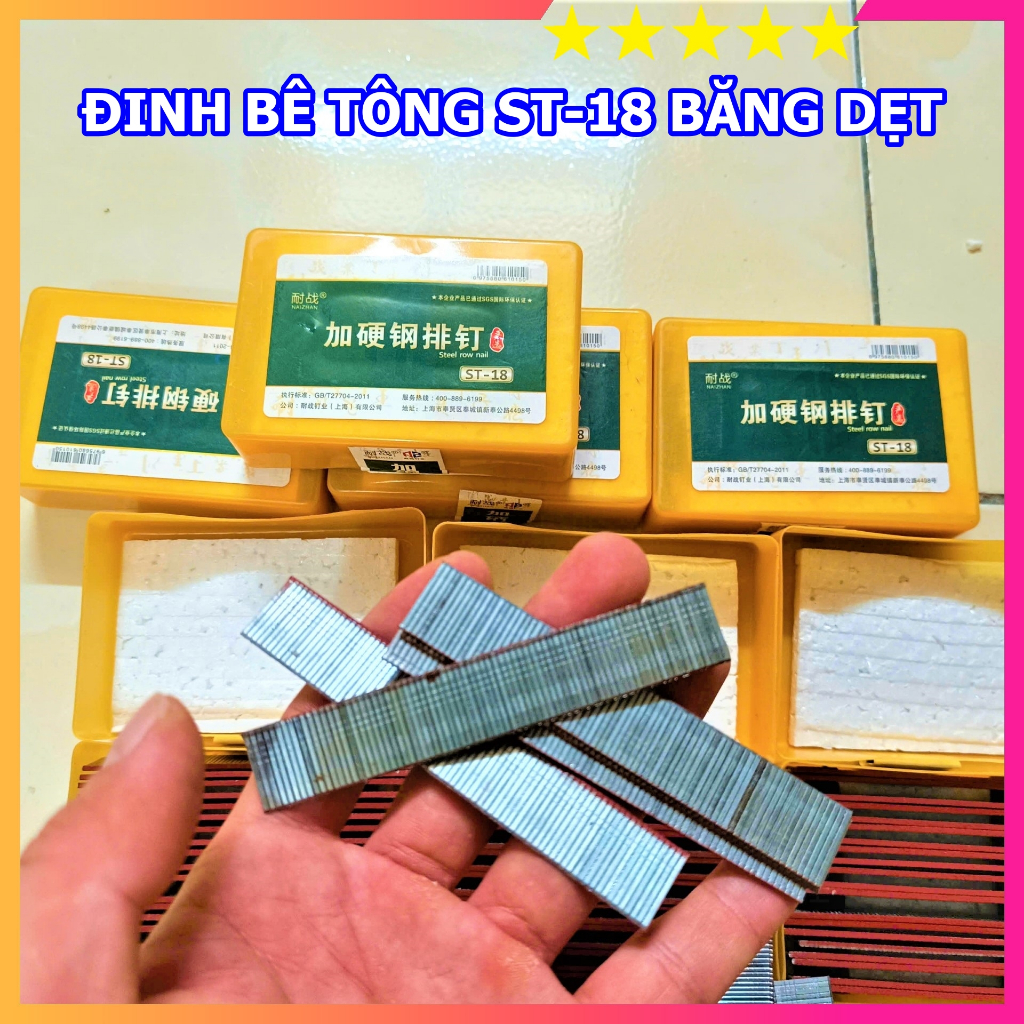 Đinh bê tông ST18 cho máy bắn đinh bê tông ST18 STARKER , máy bắn đinh hơi , hộp 1400 đinh