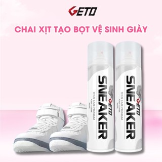 Bình xịt tạo bọt vệ sinh giày Sneark Geto cao cấp 300ml,Chai dung dịch giặt khô lau giầy thể thao trắng ko dùng nước