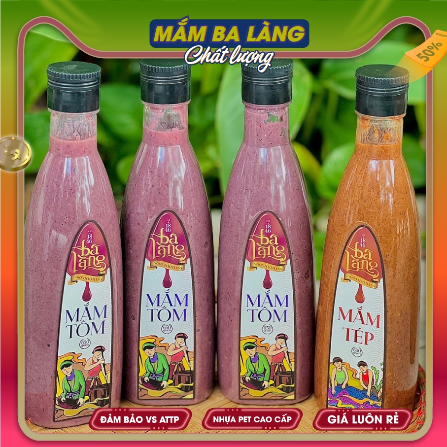  Combo Mắm Tôm  Mắm Tép Loại 650g  Đặc sản truyền thống Ba Làng Foods Thanh Hoá 