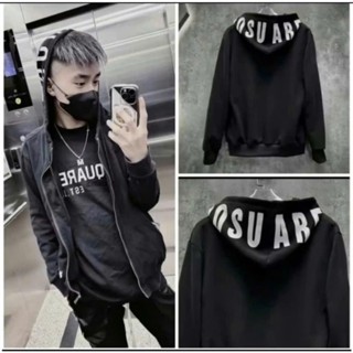 Áo Hoodie Zip Nam Nữ Chuẩn Boy Phố DSQUARED Mũ 2 Lớp Chất Nỉ Tàu Cao Cấp - Áo Khoác DSQ Mẫu Mới Nhất 2024