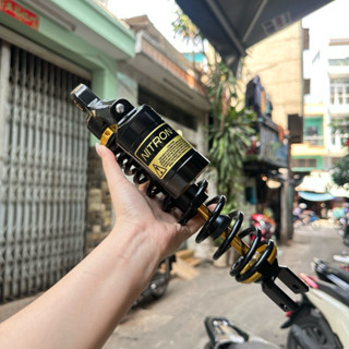 HOT Phuộc Nitron bình dầu TY BỰ VÀNG gắn Vario Vision Sh mode Click Lead Janus ...