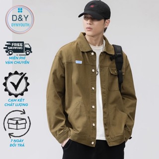 Áo khoác nam boy phố đẹp form rộng kaki cao cấp DYNYOUTH phong cách retro trẻ trung cá tính MS03