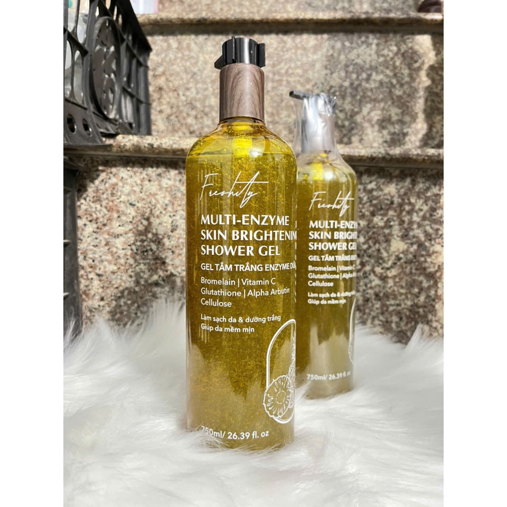 🌟 tồn kho date 2027_ Gel tắm trắng enzyme dứa Freshity 750ml_300 ml