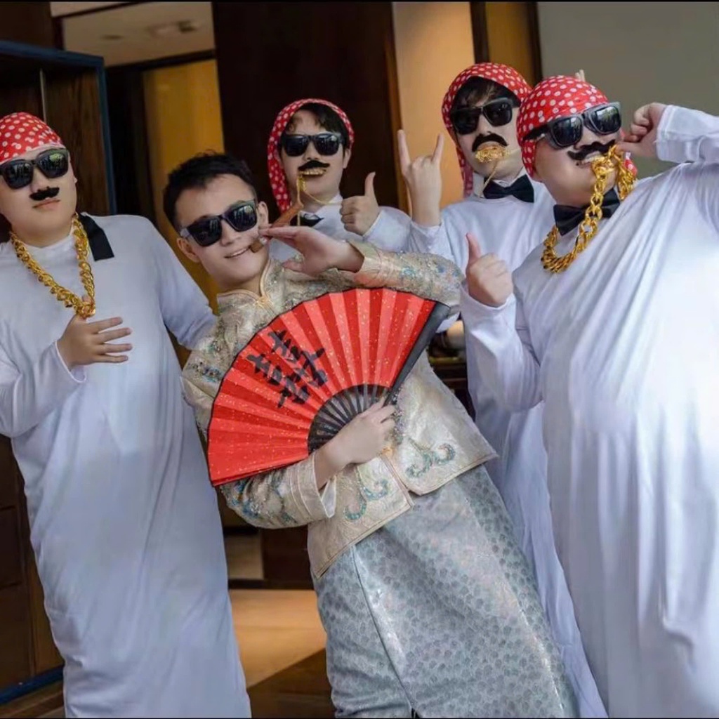 Set Đồ Dubai Cosplay Đại Gia Trung Đông - Phong Cách Vui Nhộn Cho Sinh Nhật và Đám Cưới