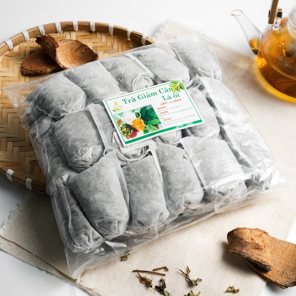  Trà Lá Ổi Giảm Cân Túi Lọc 30 gói to  Trà Lá Ổi Non Nguyên Chất đã băm nhơ sao thơm giúp Giảm Mỡ Bụng 