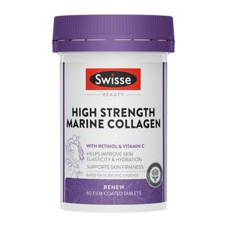 Viên Uống Swisse High Strength Marine Collagen Thuỷ Phân Từ Biển Sâu 60 Viên - Giúp Tái Tạo Làn Da, Hỗ Trợ Da Săn Chắc