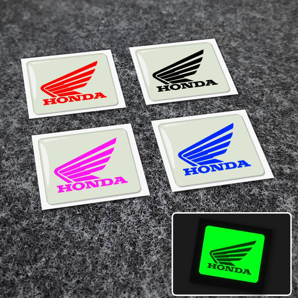 Logo HONDA DẠ QUANG cánh chim nổi dán xe máy honda thay thế logo HONDA đa màu sắc nổi 3D