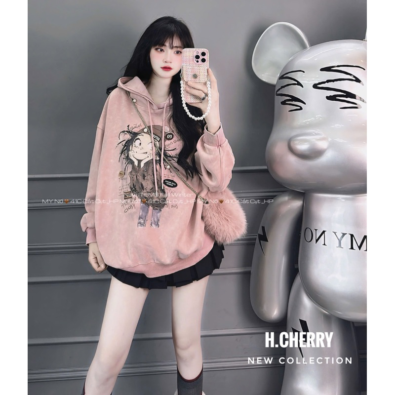Áo Nỉ Hoodies Hình Cô Gái CÓ MŨ