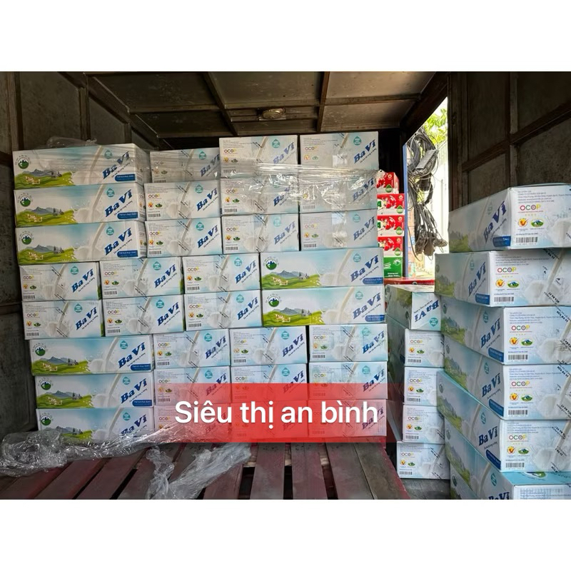  THÙNG 48  hộp sữa tươi tiệt trùng có đường ít đường BA VÌ 180ml 