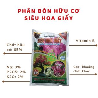 Phân Bón Hữu Cơ Siêu Hoa Giấy VUONBABYLON, Giúp Cứng Cây, Ra Nhiều Hoa, Lâu Tàn, Màu Rực Rỡ - Gói 700G