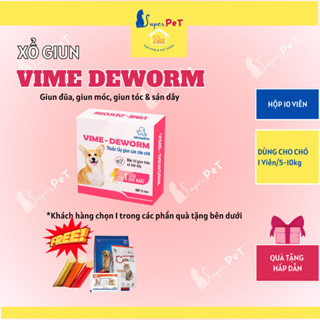 Thuốc Xổ Giun Cho Chó VIME DEWORM (Hộp 10 Viên), Viên Tẩy Giun Cho Chó Xổ Giun Tròn & Sán Dây - Superpet