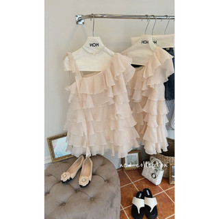 [Mới 2024] ĐẦM BABYDOLL SUÔNG KEM BÈO TẦNG 1 DÂY VAI 💗 ĐẦM TRẮNG 1 DÂY TRỄ VAI CỔ ĐỖ 💗