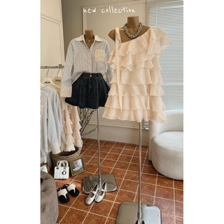 [Mới 2024] ĐẦM BABYDOLL SUÔNG KEM BÈO TẦNG 1 DÂY VAI 💗 ĐẦM TRẮNG 1 DÂY TRỄ VAI CỔ ĐỖ 💗
