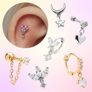 Khuyên tai thả đeo vị trí Tragus, Upper-lobe & Flat - TRAGUS, UPPER-LOBE & FLAT CHAIN EARRING COLLECTION COCKSTOCK