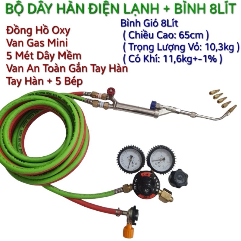 Bộ hàn chuyên dụng điện lạnh, bộ hàn oxy gas dùng cho thợ sửa chữa điện lạnh