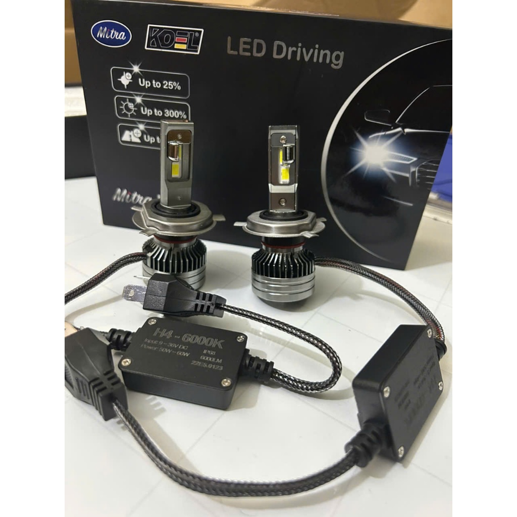 Bóng pha H4 LED siêu sáng. Bóng pha ô tô E5 MITRA (giá 2 cái)