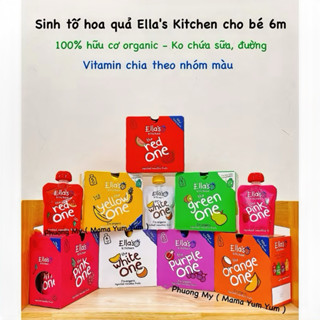 Date 1,3,6/2026 Trái cây hoa quả nghiền, Sinh tố Ella’s Kitchen mix 4 loại quả cho bé 6M của UK gói 90g
