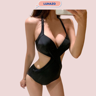 Bikini 1 mảnh LUHAZO đồ bơi nữ đi biển liền thân kín đáo sexy Hàn Quốc nâng ngực có gọng 2515 DK2T102