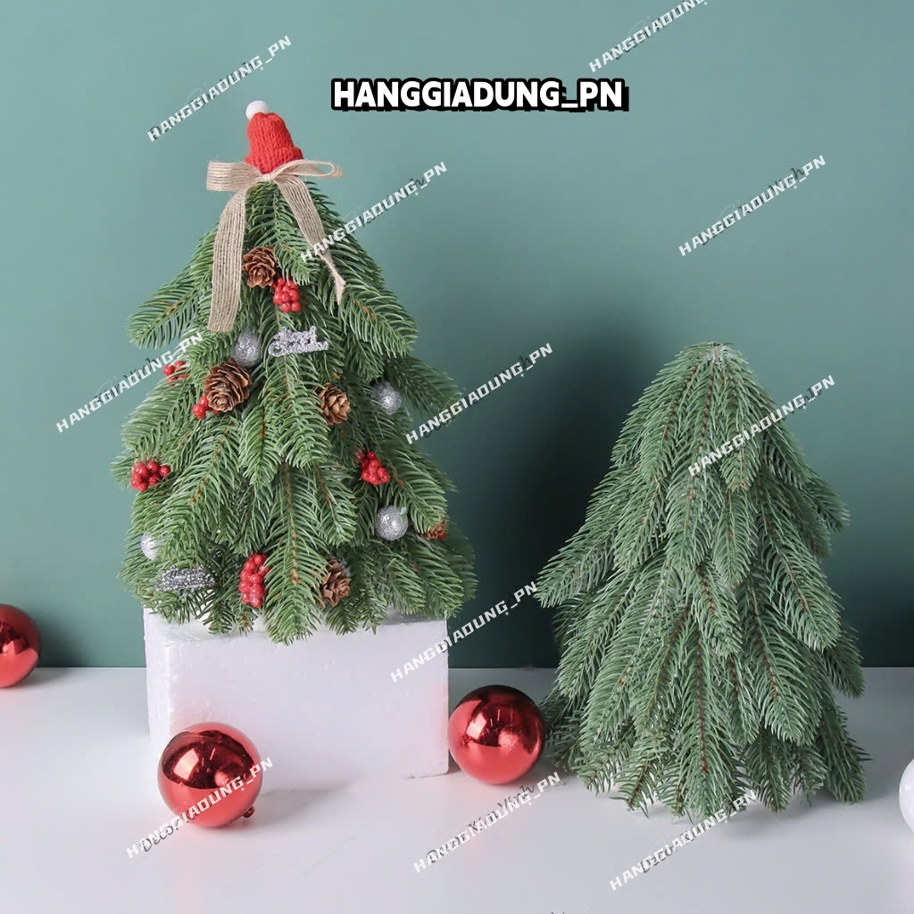 Cây Thông Nhí Hình Nón Lá PE HN125 NON02 30CM/40CM (Kèm Đèn) - LP422