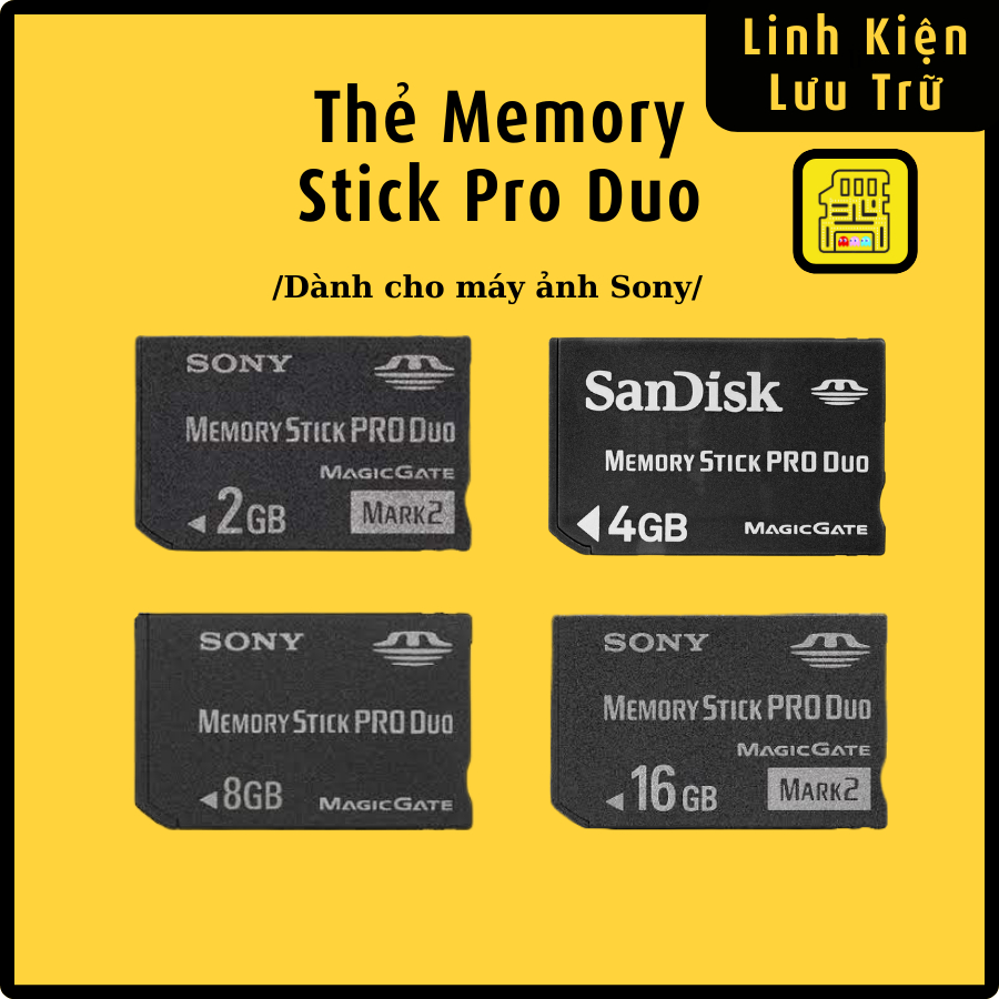 Thẻ Nhớ Memory Stick PRO DUO Chính Hãng Dùng Cho Máy Ảnh Sony