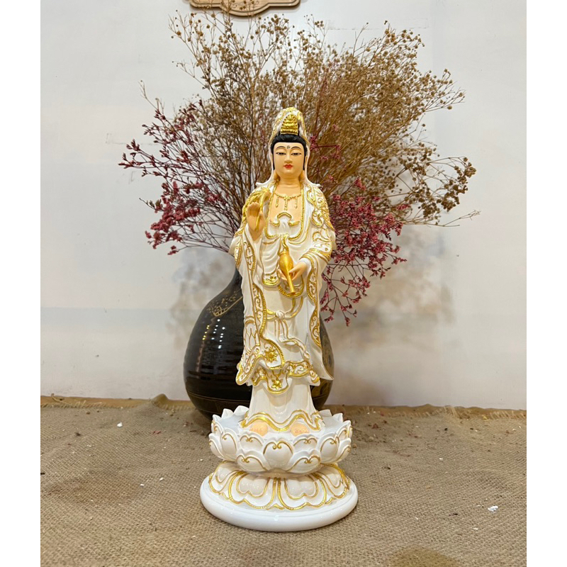 Hoả Tốc - Tượng Phật Quan âm đứng 38cm đủ màu lựa chọn