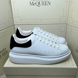 Giày Thể Thao Độn Đế MC Queen Gót Đen Nhung Màu Trắng Tăng Chiều Cao Nam Nữ Bản Dây Lụa, Giày MC cao cấp nhập khẩu