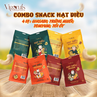 Túi lẻ snack hạt điều vị wasabi tỏi ớt tomyum phô mai trứng muối VIGONUTS siêu ngậy thơm ngon nhỏ gọn mang du lịch 30g