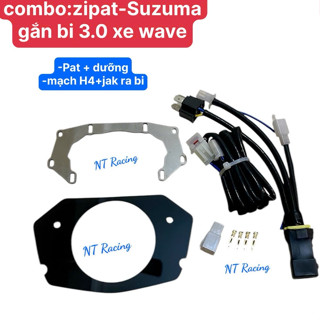 Pat gắn đèn bi cầu led cho xe Wave pha Zipat suruma