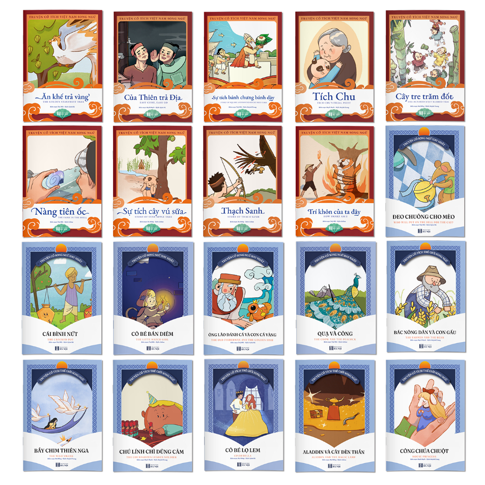 Sách - Combo 20 Cuốn Truyện Cổ Tích Song Ngữ Việt Nam Và Thế Giới