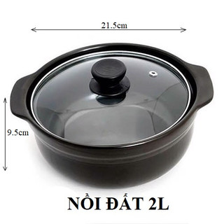 NỒI ĐẤT KHO CÁ THỊT LOẠI 2 LÍT - NỒI ĐẤT 2L Cao câp