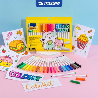 Bút lông màu Fiber Pen Thiên Long Colokit FP-C03 20 màu - Bút lông màu, bút dạ rửa được, mực an toàn tiêu chuẩn Châu Âu