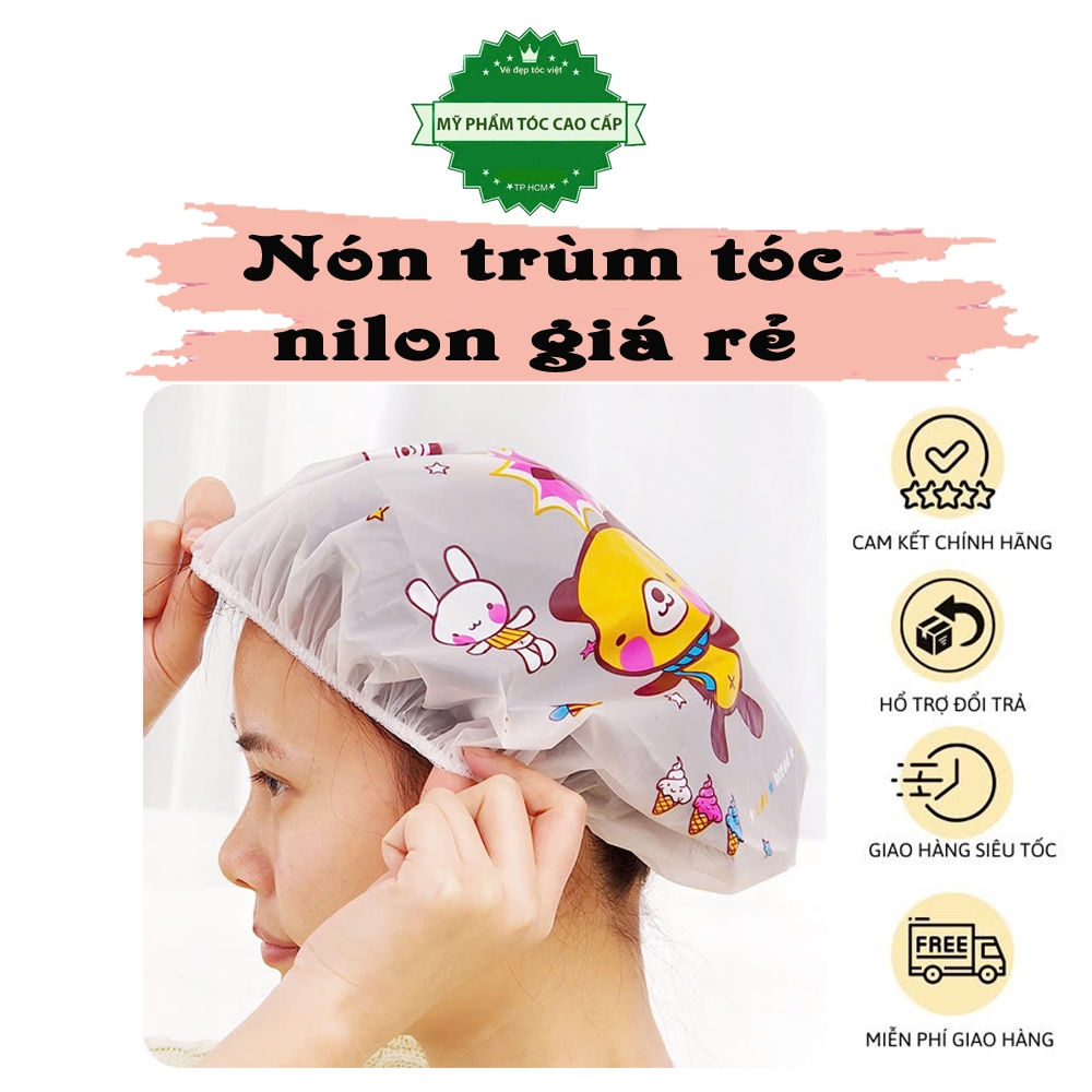 Nón trùm ủ tóc hấp dầu hoặc tắm 9 (màu hình ngẫu nhiên )
