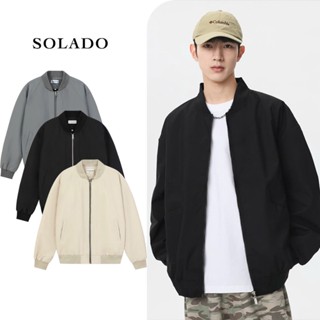 Áo Khoác Bomber Dù Hai Lớp Nam Nữ Chống Nước Cản Gió Có Túi Trong SOLADO BOMBER01