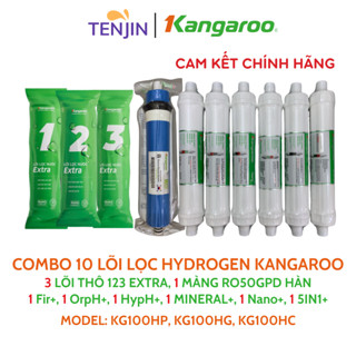 Combo 10 Lõi Lọc Nước Kangaroo Hydrogen Model KG100HP, KG100HG, KG100HC Gồm 123 Màng RO Fir OrpH HypH MINERAL Nano 5IN1