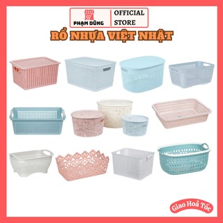   Hỏa tốc  Rổ nhựa có nắp  giỏ nhựa đựng đồ tiện lợi hàng Việt Nhật 