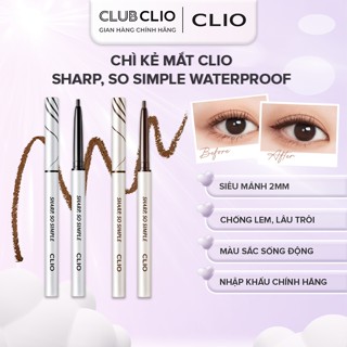 Chì Kẻ Mắt CLIO Sharp So Simple Waterproof Pencil Liner 0.14g Nét Mảnh Dễ Kẻ, Bám Lâu Trên Da Chính Hãng CLCHIKEMAT