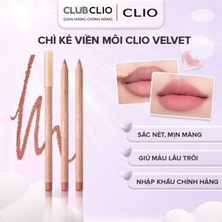 Chì Kẻ Viền Môi CLIO Velvet Lip Pencil Set 1.45g Nhung Lì, Lâu Trôi Định Hình Đường Viền Môi (Kèm Gọt) CLVIENMOI