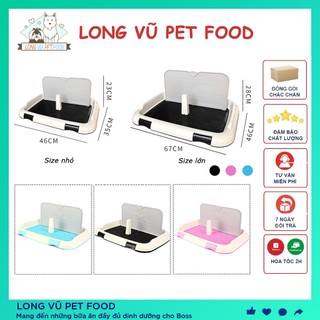 Khay vệ sinh cho chó đi vệ sinh đúng chỗ có tường chắn và cọc cao cấp - Long Vũ Pet Food