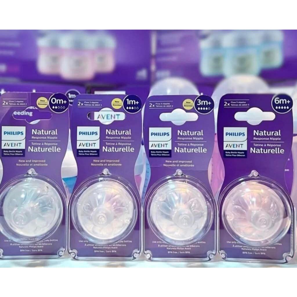 Núm Ti Philips Avent Natural Cổ Rộng Đủ Size. (Cặp 2 ti)