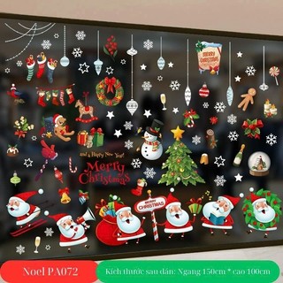 Decal dán trang trí tết giáng sinh, tranh noel PA72