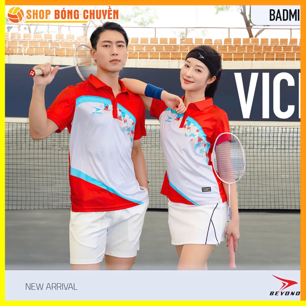 Áo Cầu Lông Nam Nữ Beyono Vicky CL12 Chính Hãng, Áo Pickleball Thể Thao Co Giãn Thấm Hút